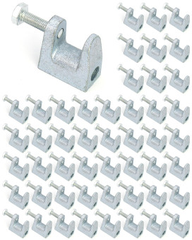 Qwork Beam Clamp 50 Pcs 38 Zinc Plated Iron Safety Beam Clamp 1316 Jaw Opening