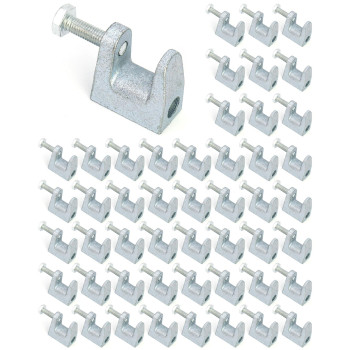 Qwork Beam Clamp 50 Pcs 38 Zinc Plated Iron Safety Beam Clamp 1316 Jaw Opening