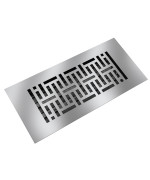 Reggio Register 4X10 Lowprofile Steel Floor Vent Cover Silver Woven Pattern Premium Floor Register With A Rustproof Louve