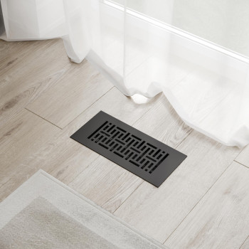 Reggio Register 4X10 Lowprofile Steel Floor Vent Cover Oil Rubbed Bronze Woven Pattern Premium Floor Register With A Rust