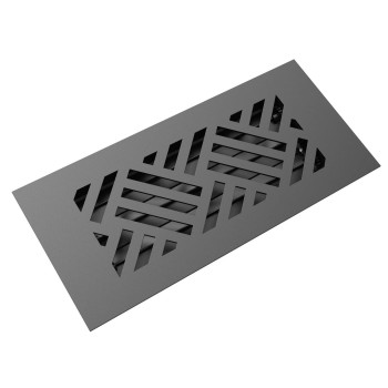 Reggio Register 4X10 Lowprofile Steel Floor Vent Cover Black Diagonal Pattern Premium Floor Register With A Rustproof Lou