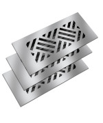 Reggio Register 4X10 3Pack Lowprofile Steel Floor Vent Cover Black Diagonal Pattern Premium Floor Register With A Rust