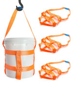 Qwork Durable Bucket Sling With Belly Bands For 5 Gallon Bucket 200Lbs Capacity 4 Pack