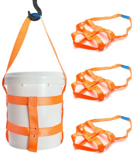 Qwork Durable Bucket Sling With Belly Bands For 5 Gallon Bucket 200Lbs Capacity 4 Pack