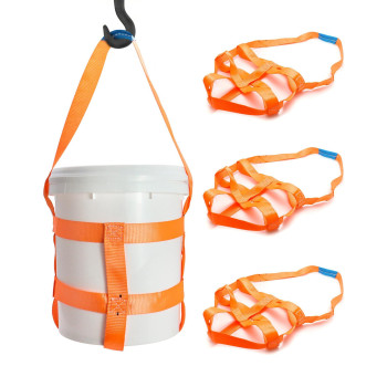 Qwork Durable Bucket Sling With Belly Bands For 5 Gallon Bucket 200Lbs Capacity 4 Pack