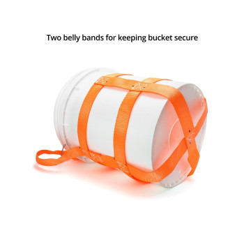 Qwork Durable Bucket Sling With Belly Bands For 5 Gallon Bucket 200Lbs Capacity 4 Pack