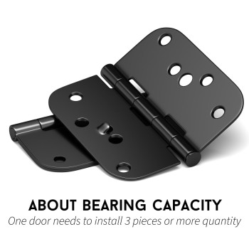 Goldenwarm Black Door Hinges 4Inch 3 Pack Security Door Hinges Interiorexterior Door Hinges Matte Black 4 Hinges With 58