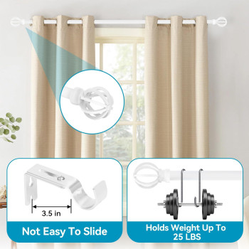 White Curtain Rods For Windows 48 To 84 58 Inch Black Heavy Duty Metal Curtain Rods Set Rustic Decorative Drapery Rods With B