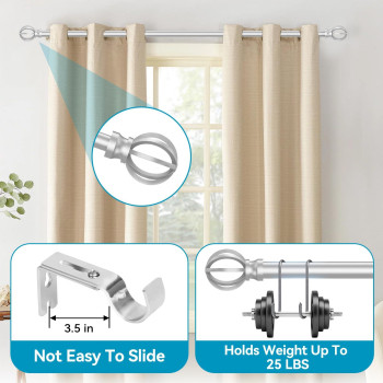 Black Curtain Rods For Windows 58 Inch Heavy Duty 66 To 120 Small Curtain Rod Set With Brackets Adjustable Drapery Rods F