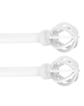 White Curtain Rods For Windows 28 To 48 Inch 2 Pack 58 Diameter Heavy Duty Metal Adjustable Small Drapery Rod With Bracket