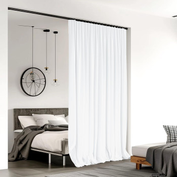 Room Divider Curtains For Ceiling Track Rod Blackout Ceiling Track Curtains With Hooks Noise Reduction Privacy Curtain For Wall