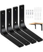 Aisinyi 10 X 8 Metal Shelf Brackets Heavy Duty L Hanging Angle Brackets Iron Wall Bracket For Countertop Support Corner B