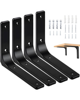 Aisinyi 10 X 8 Metal Shelf Brackets Heavy Duty L Hanging Angle Brackets Iron Wall Bracket For Countertop Support Corner B