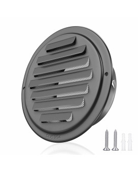 3Inch 304 Stainless Steel Air Vents Louvered Grille Cover Vent Hood Flat Ducting Ventilation Air Vent Wall Air Outlet With Fly