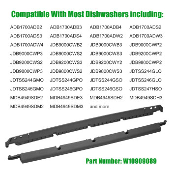 W10909089 Ap6034205 Dishwasher Lower Door Seal Compatible With Whirlpool Admiral Amana Crosley Estate Jennair Kenmore