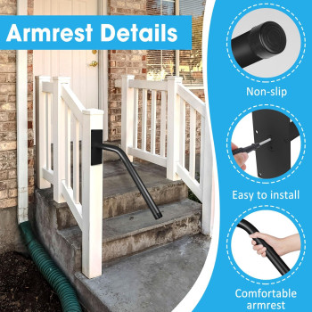 Wall Mount Handrail For Outdoor Steps Black 15