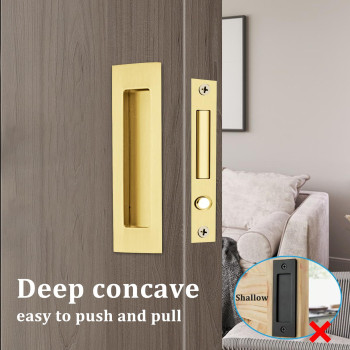 Dontay Sliding Pocket Door Handles 304 Stainless Steel Non Locking Pocket Door Hardware Recessed Flush Finger Pulls Heavy Dut