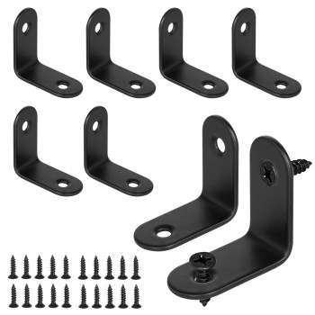 Masendelk 16Pcs L Bracket Corner Braces 90 Degree Corner Brackets Black Stainless Steel Right Angle Bracket 30 X 30 X 2Mm