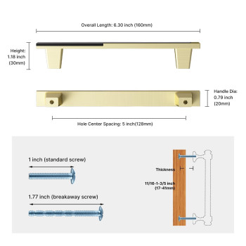 Haliwu 4 Pack Black And Gold Cabient Handles 2 Tone Drawer Handles Black And Brushed Gold Cabinet Pulls 5 Inch Dresser Handles A