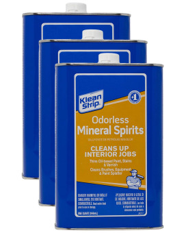 Kleanstrip Odorless Mineral Spirits 1 Quart Pack Of 3