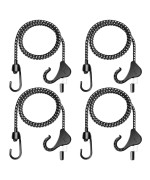 Joneaz 36 Inch Bungee Cords With Hooks Adjustable 4Piece Uv Resistant