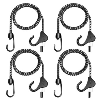 Joneaz 36 Inch Bungee Cords With Hooks Adjustable 4Piece Uv Resistant