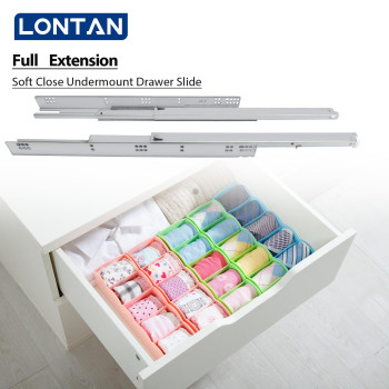 Lontan 6 Pair 21 Inch Undermount Drawer Slides Soft Close Full Extension Drawer Slides With 3D Adjustable Lock Device And Rear M