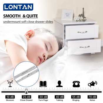 Lontan 6 Pair 12 Inch Undermount Drawer Slides Soft Close Full Extension Drawer Slides With 3D Adjustable Lock Device And Rear M