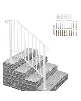 Vingli Handrails For Outdoor Steps Stair Handrail Fits 1 To 4 Steps Wrought Iron Hand Rail Stair Railing Kit For Concrete Step