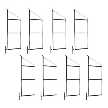 Mytee Products 8 Pack Of 3 Tier Shipping Container Shelving Bracket With 18D X 60H Black Powder Coated Steel Shelf Bra