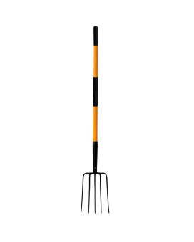 Vnimti Pitch Fork For Gardening 5 Tine Pitchfork Heavy Duty With Fiberglass Handle 58 Inches