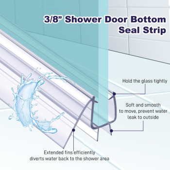 Shower Door Bottom Seal 38 X 39 Clear Pvc Shower Door Sweep 4 Pack Frameless Shower Door Seal Strip With Drip Rail Sto