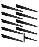 Yalikop 10 Pack Adjustable Shelf Brackets For Double Track System Closet Organization Heavy Duty Wire Shelf Brackets Black 145