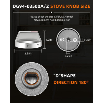 Sikawai Dg9403500Az Fit For Samsung Stove Knob Replacement Dg9403500U Dg9403500V Dg9403500W Designed Specifically For Sam