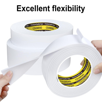 Coumeno Eva Singlesided Adhesive White Foam Tape Singlesided Sealing Strip Foam Pad Sponge Tape Window Weatherproof Selfadh