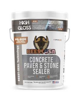 Beest Paver Sealer High Gloss Wet Look Stone Sealer Stamped Concrete Sealer Outdoor Indoor Color Enhancing Driveway Seal