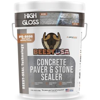 Beest Paver Sealer High Gloss Wet Look Stone Sealer Stamped Concrete Sealer Outdoor Indoor Color Enhancing Driveway Seal