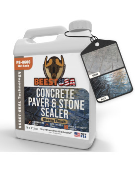 Beest Paver Sealer High Gloss Wet Look Stone Sealer Stamped Concrete Sealer Outdoor Indoor Color Enhancing Driveway Seal