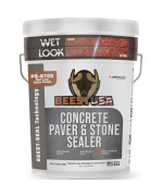 Beest Paver Sealer Wet Look Satin Finish Stone Sealer Stamped Concrete Sealer Outdoor Indoor Color Enhancing Driveway Se