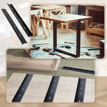 Blulu 2 Pcs 24 C Channel Steel Support Metal Support Bracing Hidden C Bracket For Table Top Live Edge Slab Woodworking Black