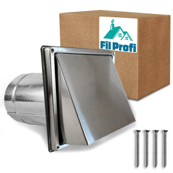 Filprofi Wall Vent Cover Exhaust Duct Kit Outside The House Kitchen Fan Dryer Deflector 6 Inch