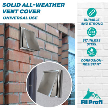 Filprofi Wall Vent Cover Exhaust Duct Kit Outside The House Kitchen Fan Dryer Deflector 6 Inch