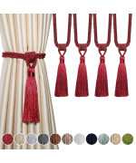 Fenghuangwu Curtain Tiebacks Tassel Tiebacks Rope Curtain Tie Backs Handmade Curtain Holdbacks Made From Polyesterred 4 Pack