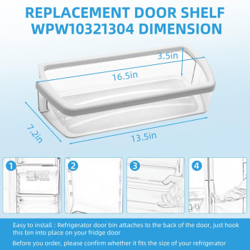 Wpw10321304 Refrigerator Door Shelf Bin Replacement For Whirlpool Fridge Replace W10321304 Wrs325Fdam04 Wrs325Fdab02 Wrs325Fd