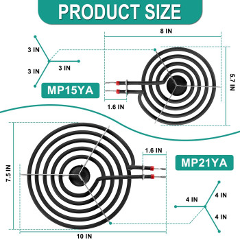 5304430149 5304430150 Black Porcelain Drip Pan Set Mp22Ya Electric Range Burner Element Unit Set By Ceniparcompatible With Fr