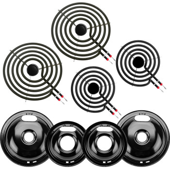 W10290350 W10290353 Porcelain Burner Drip Pan Bowls Mp22Ya Electric Range Burner Element Unit Set By Ceniparcompatible With W