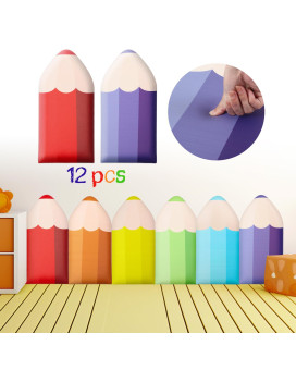 Jetec 12 Pcs 3D Anti Collision Pencil Shape Wall Padding For Kids 236 X 118 Inch Peel And Stick Upholstered Wall Panels Headbo