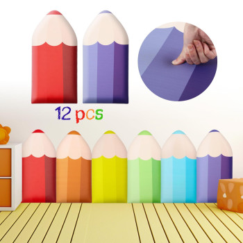 Jetec 12 Pcs 3D Anti Collision Pencil Shape Wall Padding For Kids 236 X 118 Inch Peel And Stick Upholstered Wall Panels Headbo