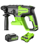 Greenworks 24V Brushless Sds 2J Rotary Hammer With 24V Battery Charger And 4Ah Usb Battery