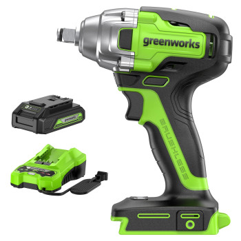 Greenworks 24V Brushless 12 Cordless Impact Wrench 3 Speed 300 Ftlbs Led Light 20Ah Battery And Charger Included